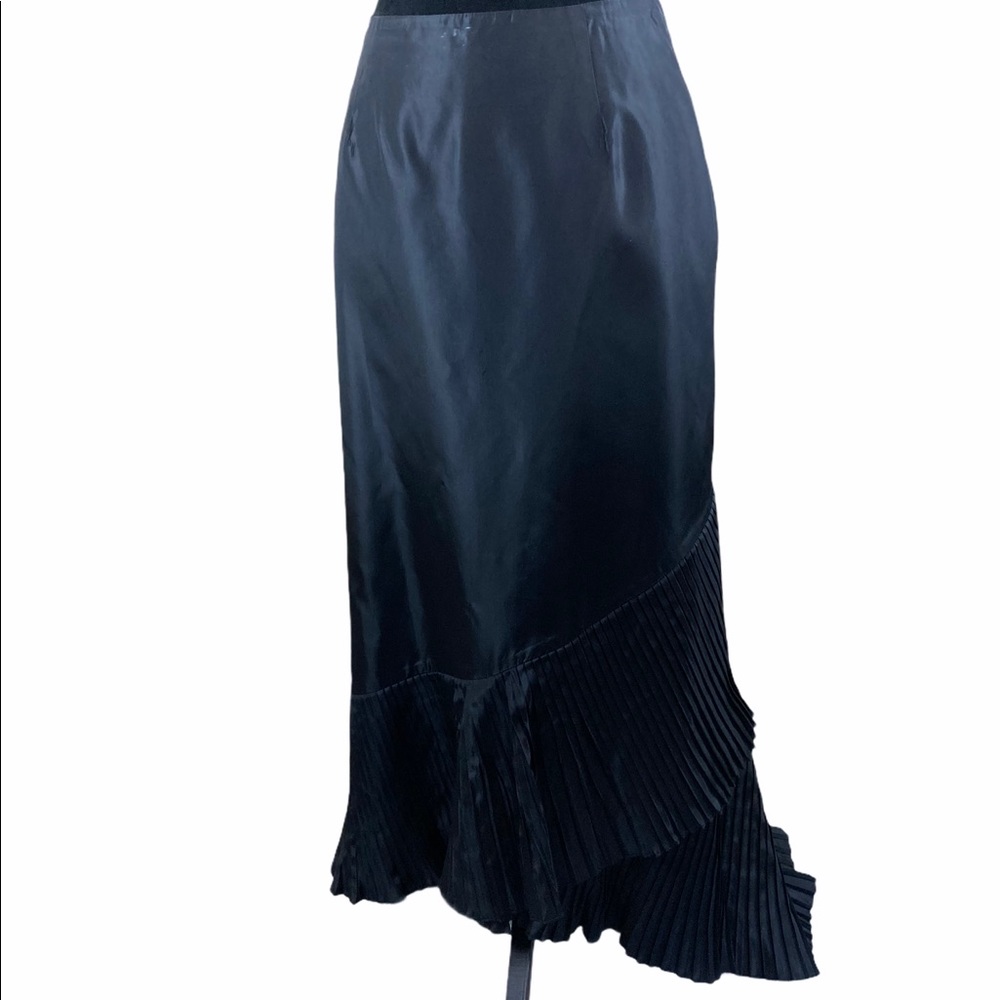 Cache Midnight A-Line Skirt with Pleated Hem